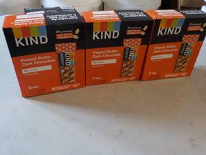 lot 412 image: 3 Boxes -36 bars KIND Peanut Butter...