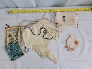 lot 124 image: Buck Skin Bag Grouping