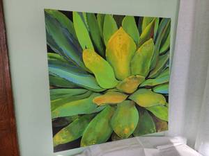 lot 131 image: Cool Blues & Vibrant Green Botanical Wall Art