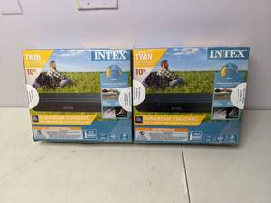 lot 73 image: Set of 2 Intex Twin Camping Airbeds NEW - B