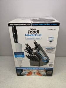 lot 24 image: Brand New Ninja Foodi NeverDull Essential 12pc Knife System with Built in Sharpener - T