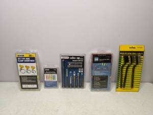 lot 112 image: ALL NEW SETS Brush Detail Set, Adapter & Bit Set, Butt Connector Assortment, Terminal Set, and Key-Type Hose Clamp Assortment - B