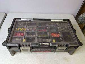 lot 146 image: Electronic Accessory Parts In Husky 22 Cantilever Professional Organizer Full - N