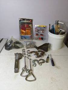 lot 119 image: Tools & Hardware Running Light Kit, Assorted Electrical Clips, Screw Drivers, Casters, Hooks, and more - B