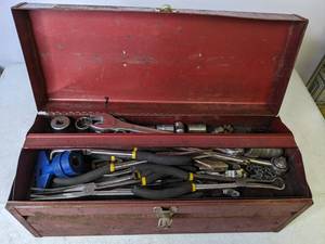 lot 120 image: My Buddy Steel Toolbox and Contents Wrench, Sockets, Pliers, Etc. - B