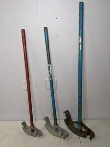 lot 169 image: Set of 3 Pipe benders with Handles  - N