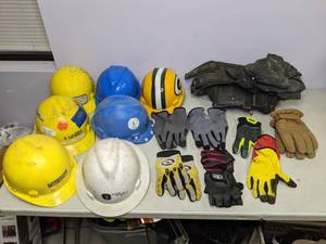 lot 253 image: Hard Hats and Work Gloves Lot - N