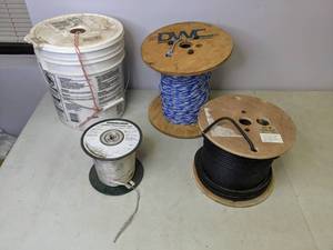 lot 258 image: Conduit Measuring Tape and Assorted Cable Spools - N