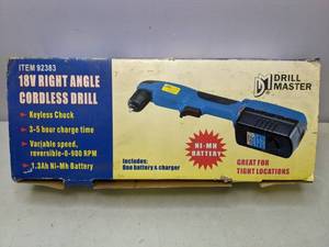 lot 206 image: Drill Master 18V Right Angle Cordless Drill - B