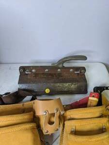 lot 223 image: Handyman Special Toolbelt and Multiple Tools (Calk Gun, Tire Repair, Twine, Rivet, Etc) - B