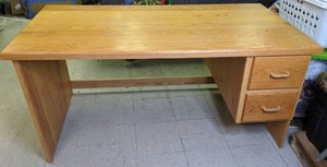 lot 182 image: Gorgeous Blonde Wood Two-Drawer Desk - N