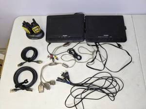 lot 284 image: Cables, Sylvania Portable DVD Players, Walkie Talkies and More - N