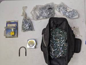 lot 342 image: Huge Lot of Screws (Approx. 40 lbs.), Stanley 25 Tape Measure and More - N