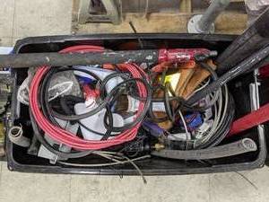 lot 295 image: A Treasure Trove of Miscellaneous Garage Items Packers, Cables, Poles, Vacuum, Etc. - N
