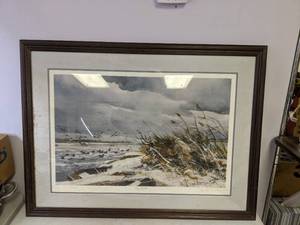 lot 379 image: Signed & Numbered Print Winter Bluebills by Chet Reneson - N