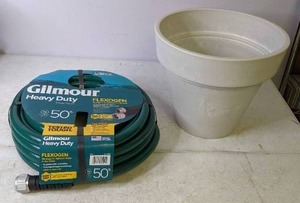 lot 381 image: New Plant Pot and Gilmour Water Hose - N