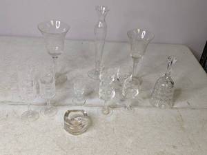 lot 386 image: Lot of Glassware Stemware, Vase, Bell and More - N