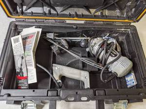 lot 321 image: Rotozip Rotary Spiral Saw SCS01LE With DeWalt Case and Accessories - N