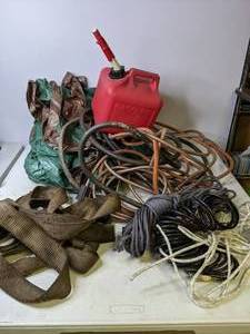 lot 323 image: MISC Equipment Paracord, Woven Poly Tarp, Gas Can, and More. - N