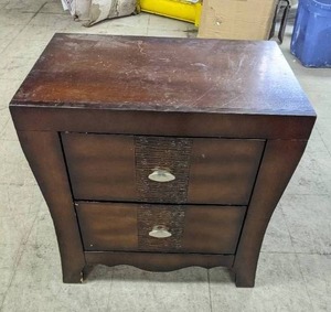 lot 301 image: Solid Wood Two-Drawer Nightstand - N