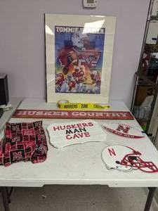 lot 305 image: NCAA Nebraska Husker Fan Decor Tommie Frazier Poster, Magnets, Signs and More - N