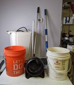 lot 310 image: Car Wash Tools, Buckets, Fan and More - N
