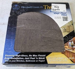 lot 438 image: Achim Tivoli Modern Charcoal Grey Wood 12 x 12 Square Vinyl Floor Tiles - N