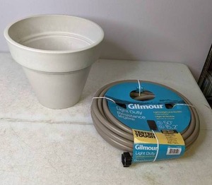 lot 387 image: Lot with New Plant Pot and Gilmour Water Hose - N