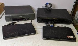 lot 395 image: Lot of 3 Sony CD andor DVD Players, 1 Sanyo VCR  - N