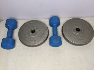 lot 363 image: Pair of Power-Lift Barbell Training Plates and Weights - N
