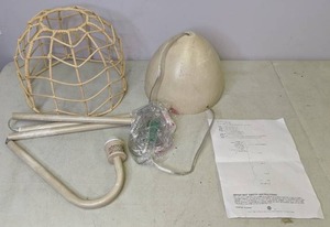 lot 425 image: Pillow Fort Rattan Floor Lamp with Dimmable Light - N