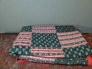 lot 630 image: Holiday Throw. Reindeer, Christmas Trees Etc. - W
