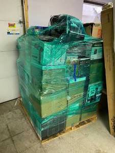 lot 470 image: Pallet of Repairables Massage Gun, Coca-Cola Popcorn Machine, Heaters, Bissell, LED TV, Kitchen Appliances, and SO MUCH MORE