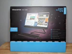 lot 1 image: Brand New Lenovo IdeaCentre AIO A340 24 All in One Desktop, Intel Core i3-9100T Quad-Core Processor, 8GB DDR4 RAM, 256B Solid State Drive, Windows 10, Black, F0ER0000US - T