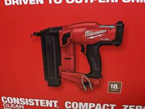 lot 26 image: Brand New Milwaukee M18 FUEL 18-Volt Lithium-Ion Brushless Cordless Gen II 18-Gauge Brad Nailer
