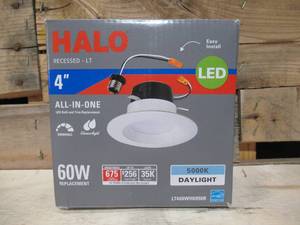 lot 81 image: Halo LT 4 in. 5000K Integrated LED White Recessed Ceiling Light Retrofit Trim, Daylight