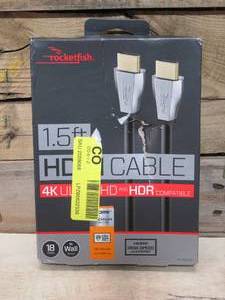 lot 94 image: Rocketfish - 1.5 4K UltraHDHDR In-Wall Rated HDMI Cable - Black