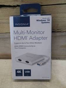 lot 105 image: Insignia - USB to Dual HDMI Adapter - White