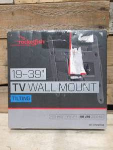 lot 106 image: Rocketfish - Tilting TV Wall Mount for Most 19 to 39 TVs - Black