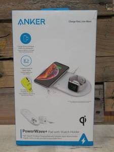 lot 123 image: Anker - PowerWave Wireless Charging Pad with Watch Holder - White
