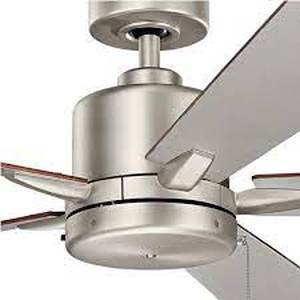 lot 3 image: KICHLER Bowen 52 in. Indoor Brushed Nickel Downrod Mount Ceiling Fan with Pull Chain