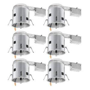 lot 6 image: Halo H750 6 in. Aluminum LED Recessed Lighting Housing for Remodel Ceiling, T24 Compliant, IC Rated, Air-Tite (6-Pack)