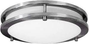 lot 42 image: HomeSelects Saturn 2-Light Brushed Nickel Flush Mount