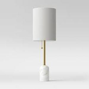 lot 71 image: Marble Base Table Lamp (Includes LED Light Bulb) Brass - Project 62