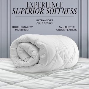 lot 168 image: Italian Luxury Full Queen All Season Down Alternative Comforter, White