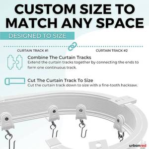 lot 140 image: UrbanRed Flexible Bendable Ceiling Curtain Track, 16.4FT
