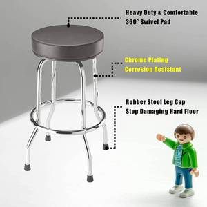 lot 19 image: BIG RED Torin Swivel Bar Stool Padded GarageShop Seat with Chrome Plated Legs, Black