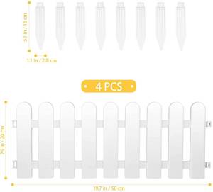 lot 41 image: Garden Decorative Fence Panels White, 19.7 X 7.9
