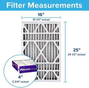 lot 46 image: Filtrete 16x25x4 (SlimFit), AC Furnace Air Filter, 2 Pack