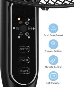 lot 18 image: PELONIS 16 Pedestal Remote Control Oscillating Stand Up Fan, Black